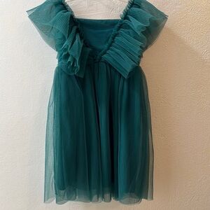 EUC H&M Teal Tiered Ruffled Dress
